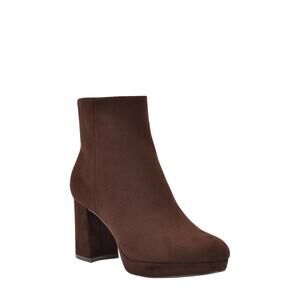 New Calvin Klein Uda Bootie in Dark Brown Faux Suede Women's Size 8